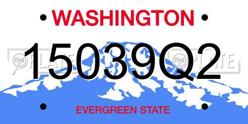 15039Q2 Washington License Plate