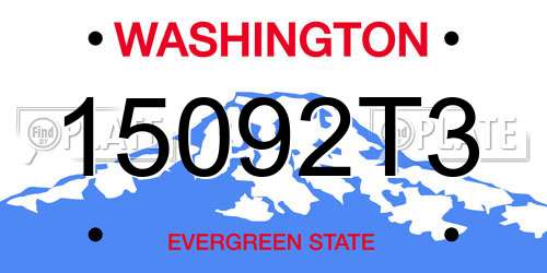 15092T3 Washington License Plate