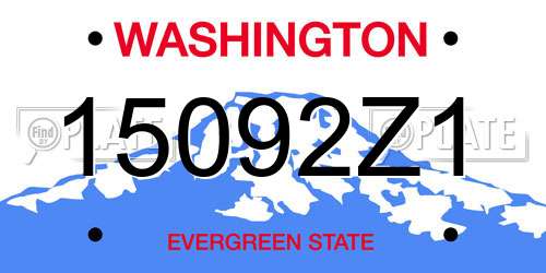 15092Z1 Washington License Plate