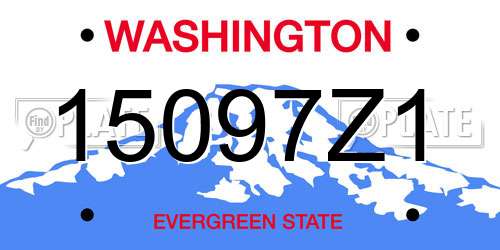 15097Z1 Washington License Plate