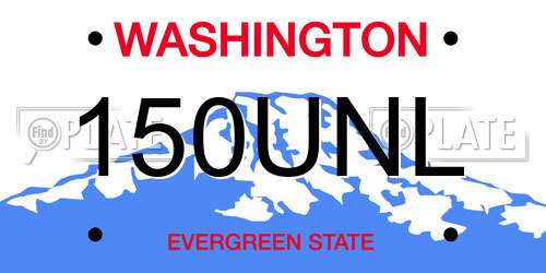 150UNL Washington License Plate