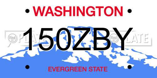 150ZBY Washington License Plate