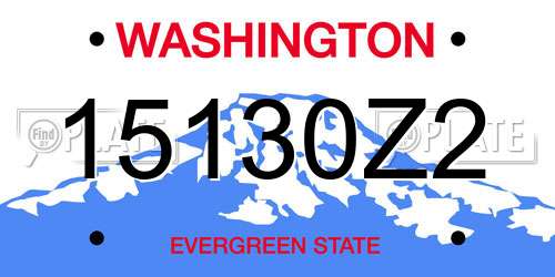 15130Z2 Washington License Plate