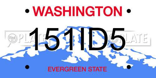 151ID5 Washington License Plate
