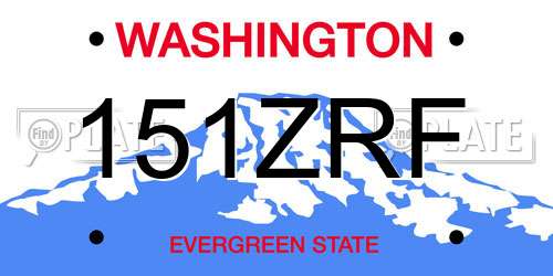 151ZRF Washington License Plate