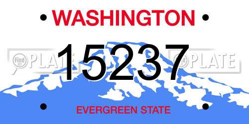 15237 Washington License Plate