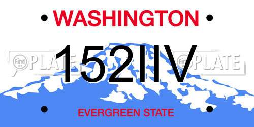 152IIV Washington License Plate
