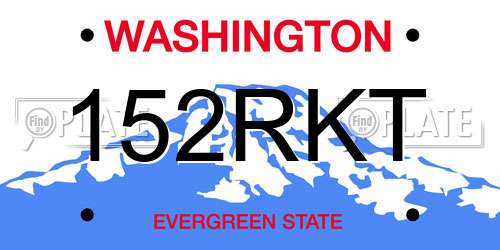 152RKT Washington License Plate