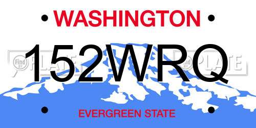 152WRQ Washington License Plate