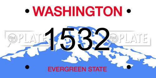 1532 Washington License Plate