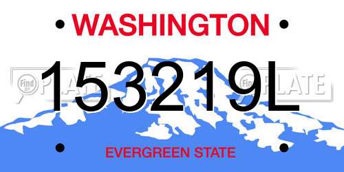 153219L Washington License Plate