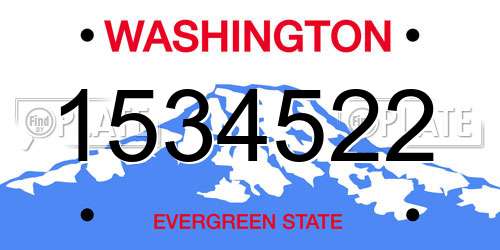 1534522 Washington License Plate