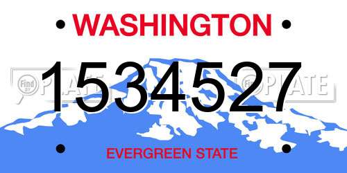 1534527 Washington License Plate