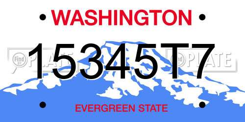 15345T7 Washington License Plate