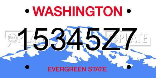 15345Z7 Washington License Plate