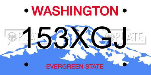 153XGJ Washington License Plate