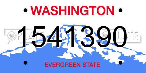 1541390 Washington License Plate