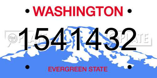 1541432 Washington License Plate