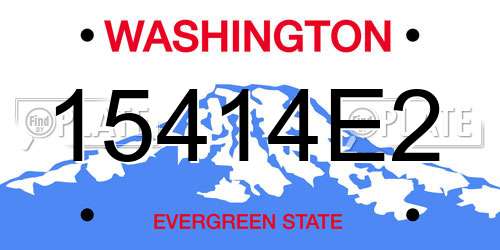 15414E2 Washington License Plate