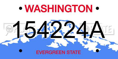 154224A Washington License Plate