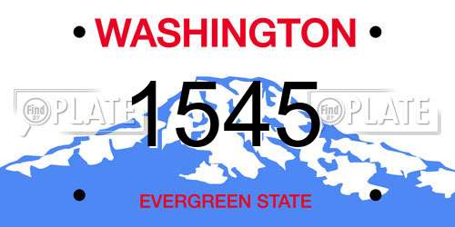 1545 Washington License Plate