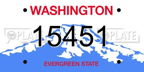 15451 Washington License Plate