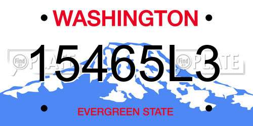 15465L3 Washington License Plate