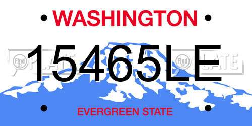 15465LE Washington License Plate