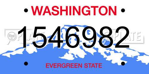 1546982 Washington License Plate