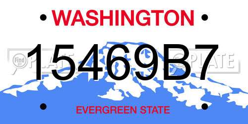 15469B7 Washington License Plate