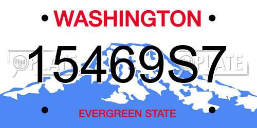 15469S7 Washington License Plate