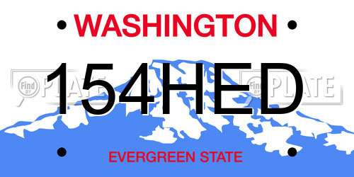 154HED Washington License Plate