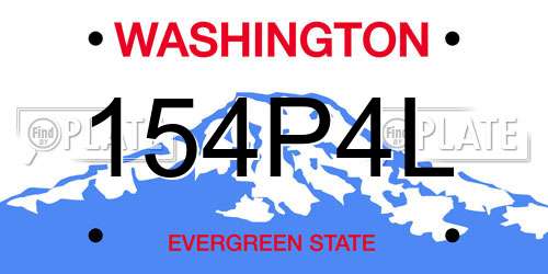 154P4L Washington License Plate