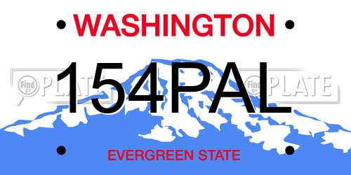 154PAL Washington License Plate