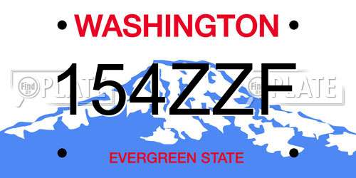 154ZZF Washington License Plate