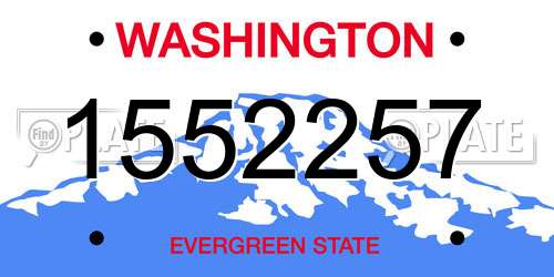 1552257 Washington License Plate