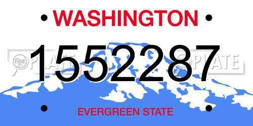 1552287 Washington License Plate
