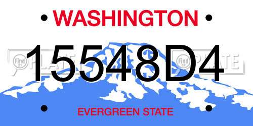 15548D4 Washington License Plate