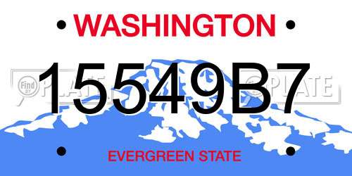 15549B7 Washington License Plate