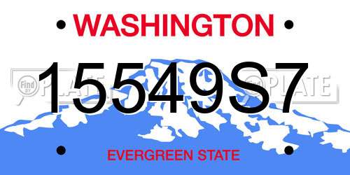 15549S7 Washington License Plate