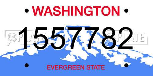 1557782 Washington License Plate