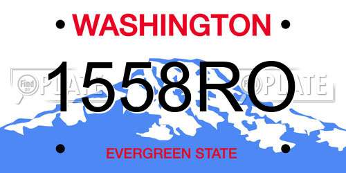 1558RO Washington License Plate