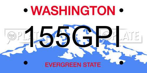 155GPI Washington License Plate