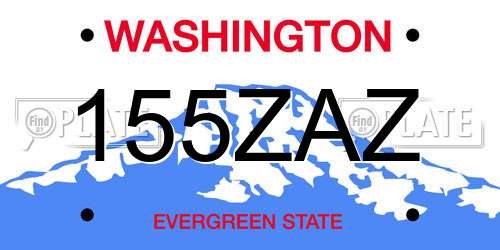 155ZAZ Washington License Plate