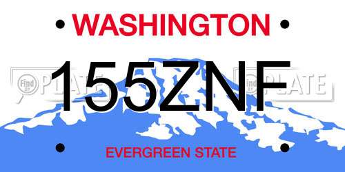 155ZNF Washington License Plate