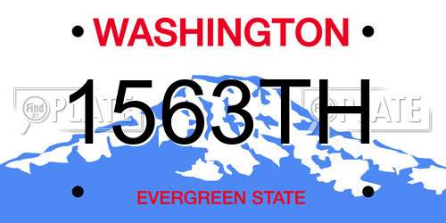 1563TH Washington License Plate