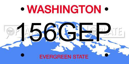 156GEP Washington License Plate
