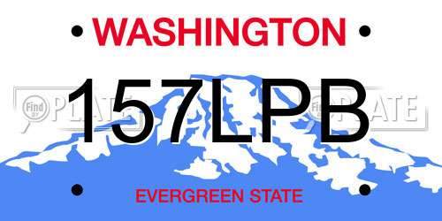 157LPB Washington License Plate