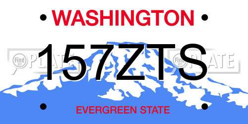 157ZTS Washington License Plate
