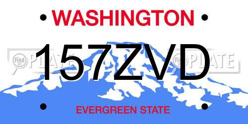 157ZVD Washington License Plate